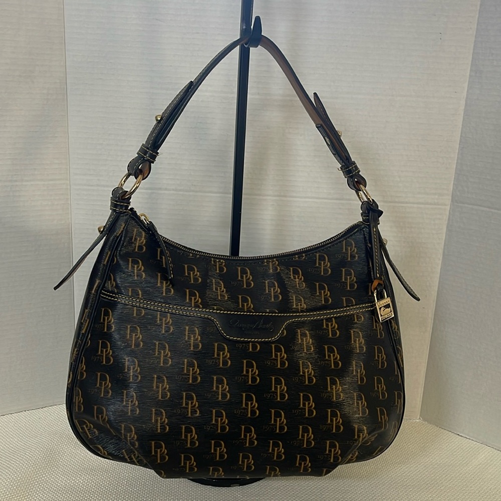 Dooney & Bourke Black and Brown Shoulder Bag